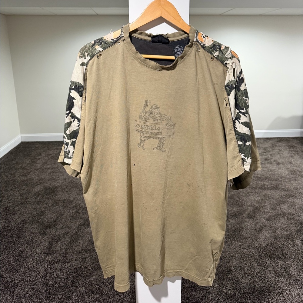 Vintage No Boundaries Guerrilla Camo Thrashed Faded Tee